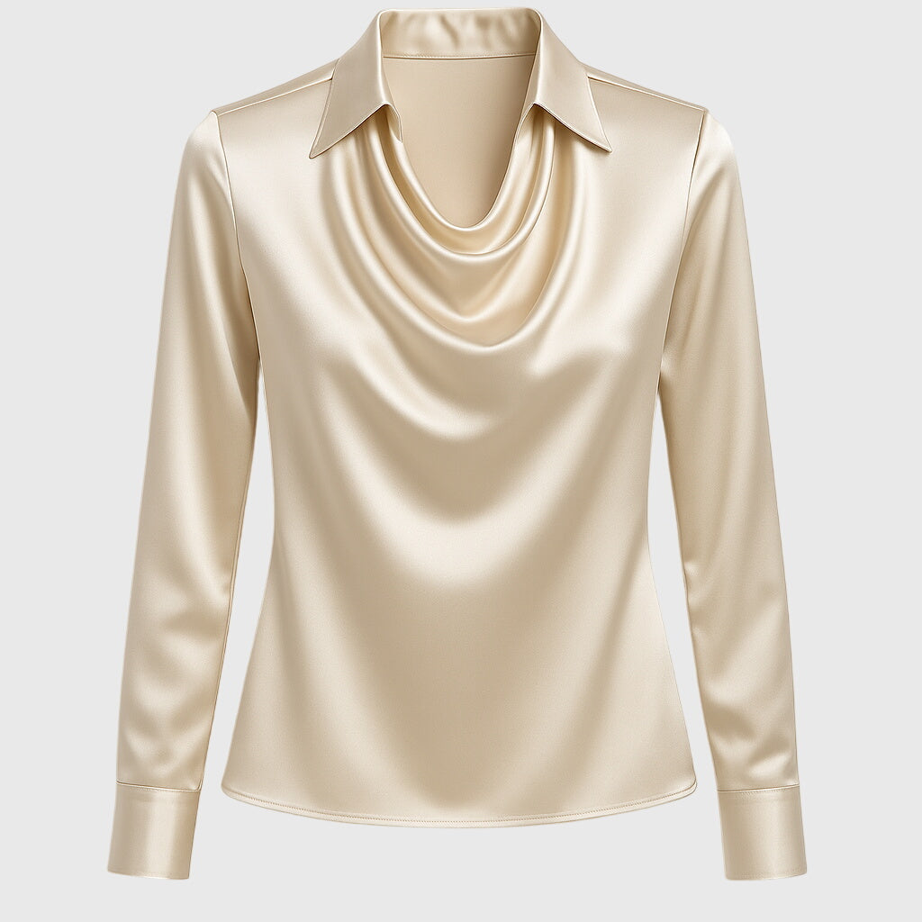 Bodil | Elegant bluse i skinnende sateng