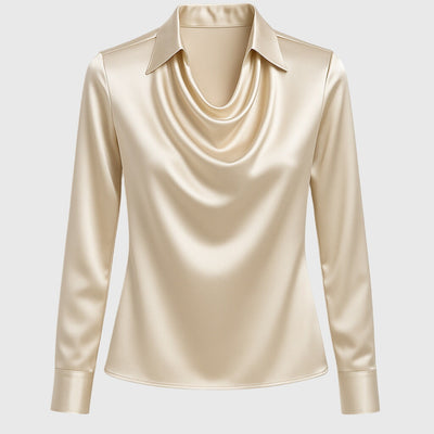 Bodil | Elegant bluse i skinnende sateng