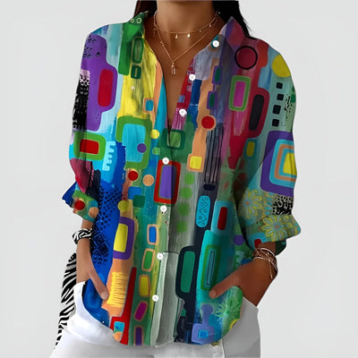 Edna | Bluse med geometrisk mønster