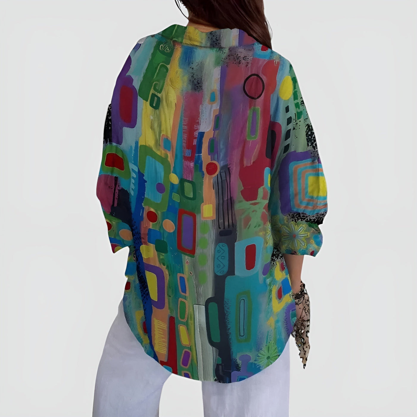 Edna | Bluse med geometrisk mønster