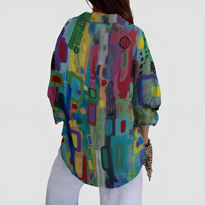 Edna | Bluse med geometrisk mønster