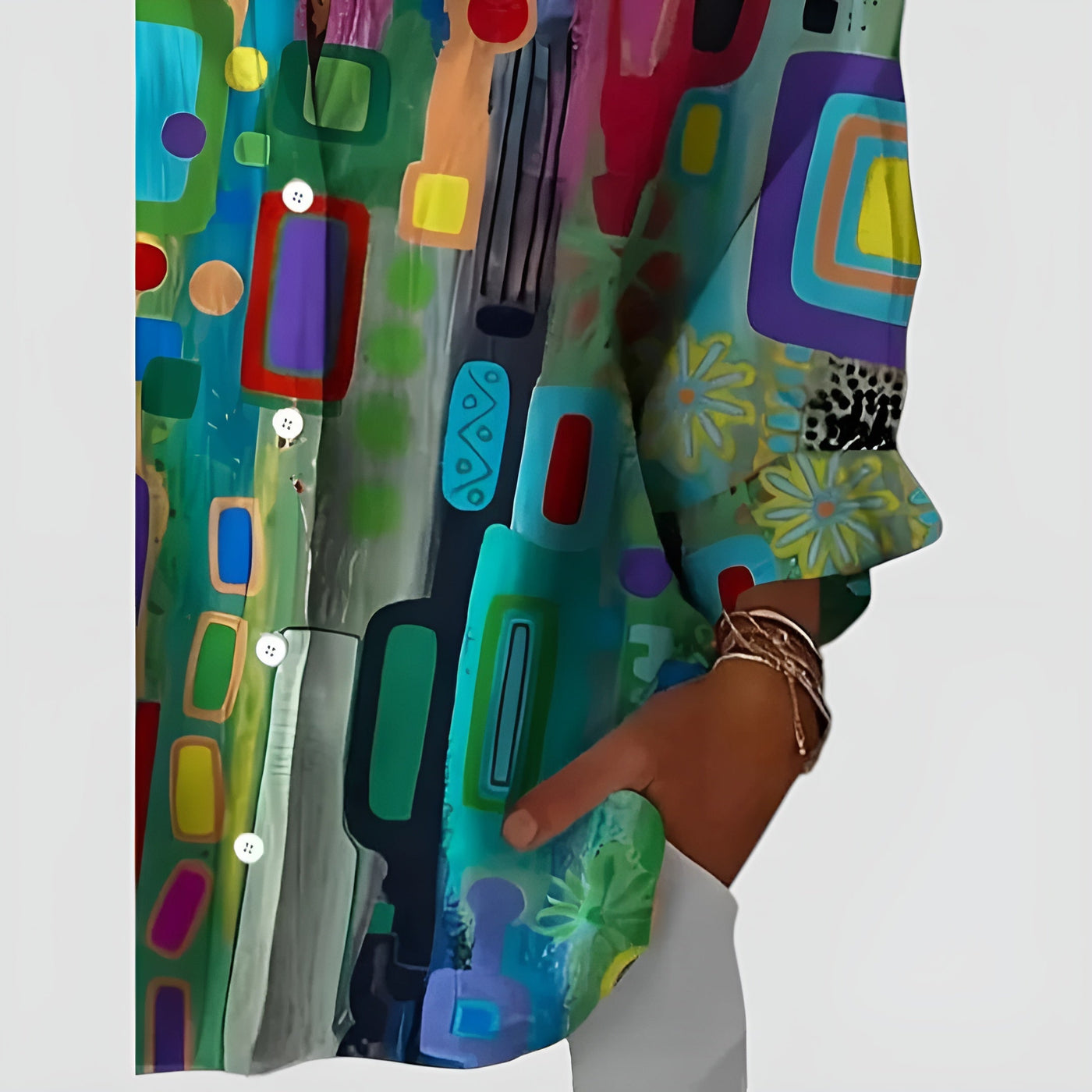 Edna | Bluse med geometrisk mønster